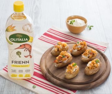 Kartoffelboote mit cremigem Käse