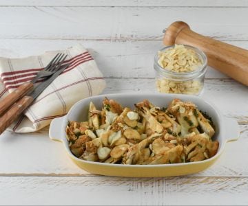 Mit Mandeln überbackener Fenchel