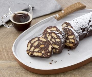 Schokoladensalami mit Kaffee