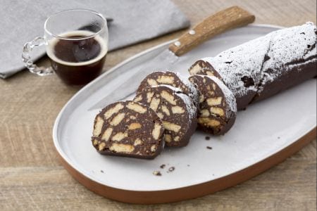 Schokoladensalami mit Kaffee