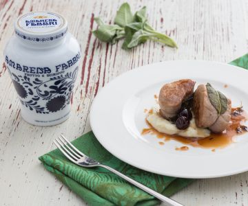 Schweinefilet mit Sauerkirschen und Kartoffelcreme