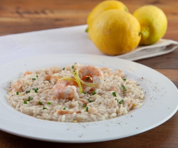 Zitronen-Risotto mit Garnelen