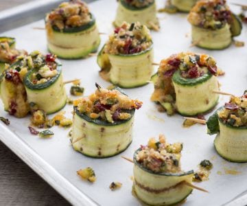 Gerollte Zucchini aus dem Ofen