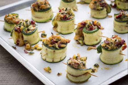 Gerollte Zucchini aus dem Ofen