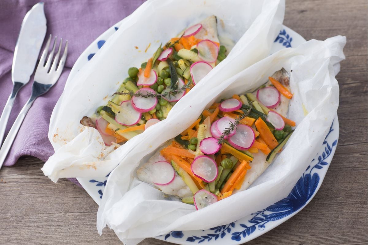 Doradenfilet in Pergamentpapier