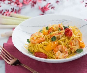 Tagliolini mit Garnelen und Zitronengras