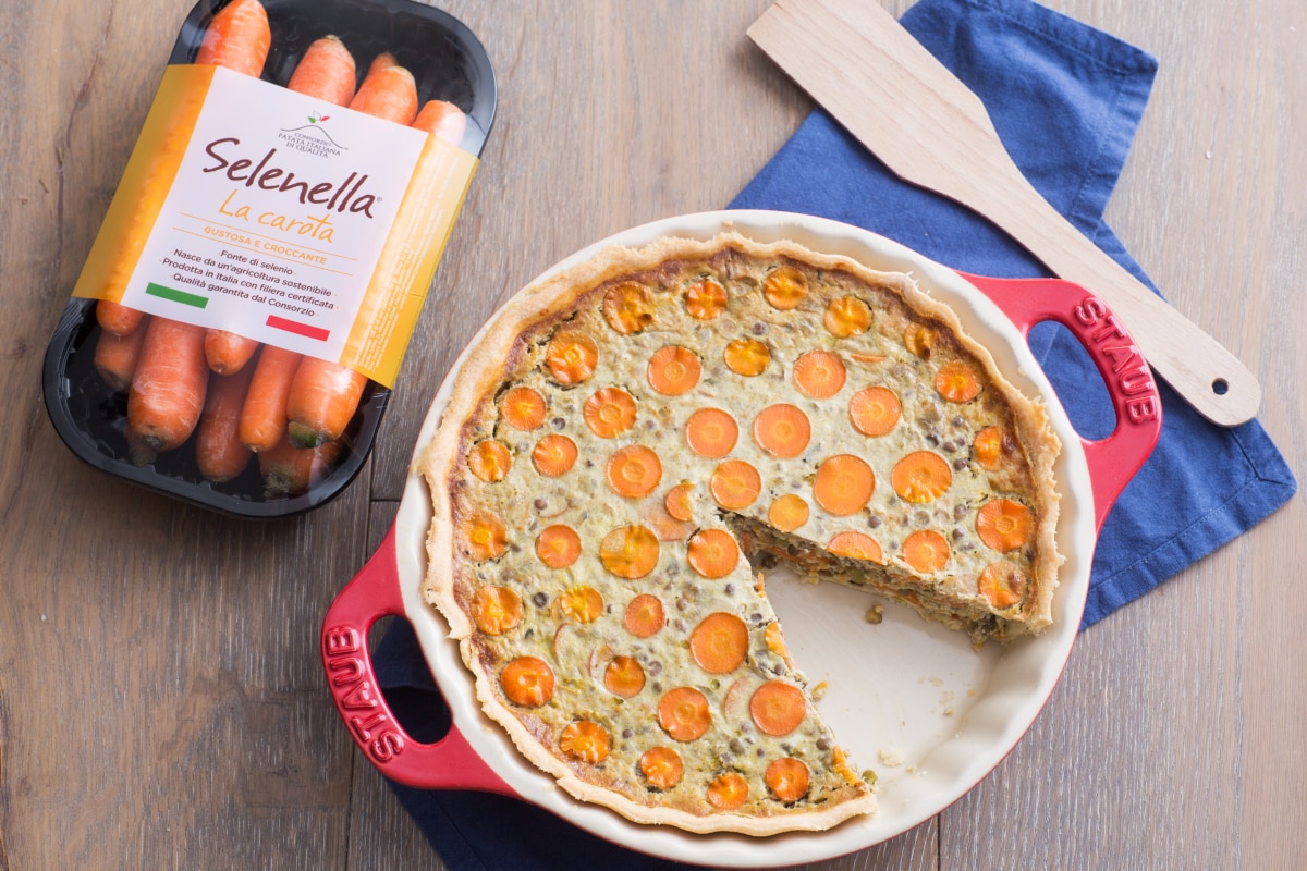 Quiche mit Karotten und Hülsenfrüchten