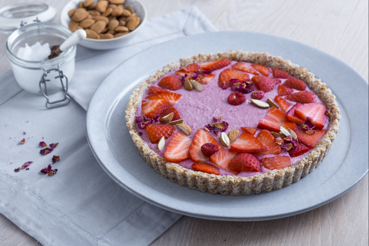 Rohkost-Erdbeerkuchen