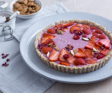 Rohkost-Erdbeerkuchen