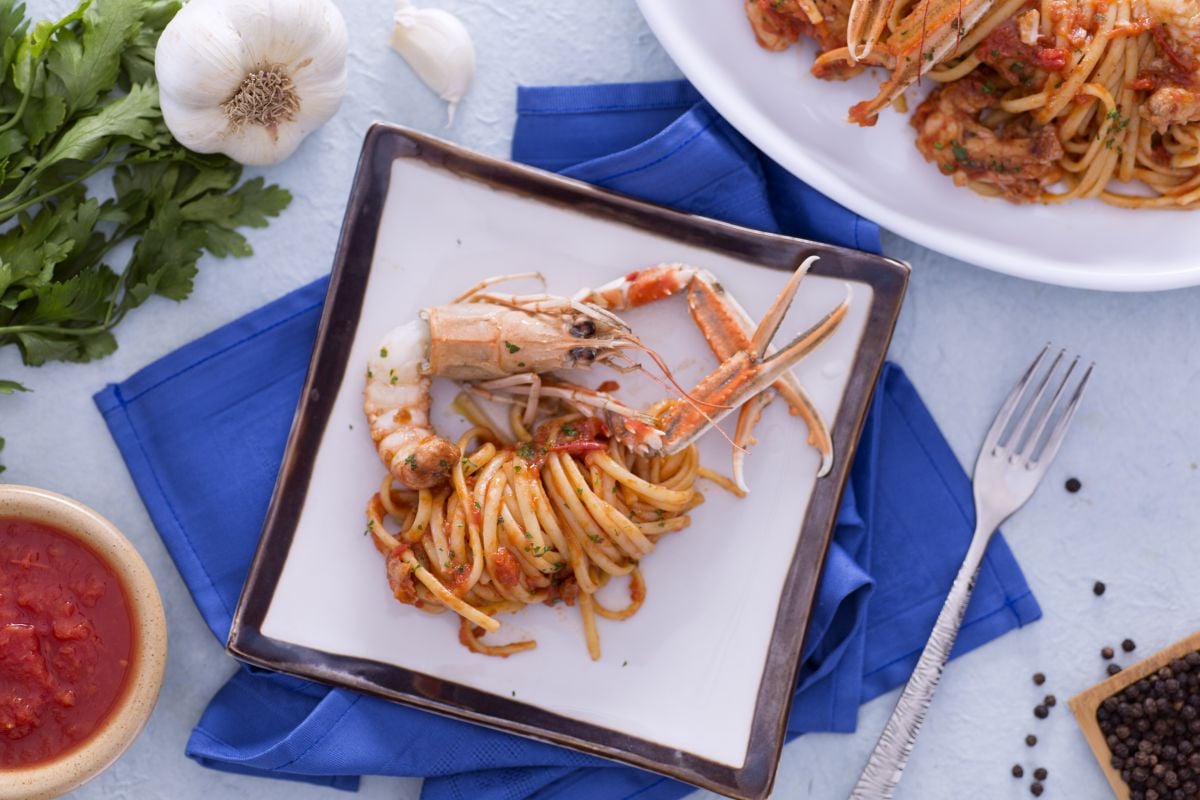 Linguine mit Garnelen und Cognac