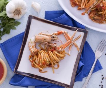 Linguine mit Garnelen und Cognac