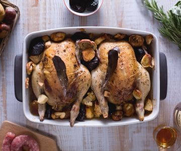 Gefülltes Hähnchen in Fruchtsauce