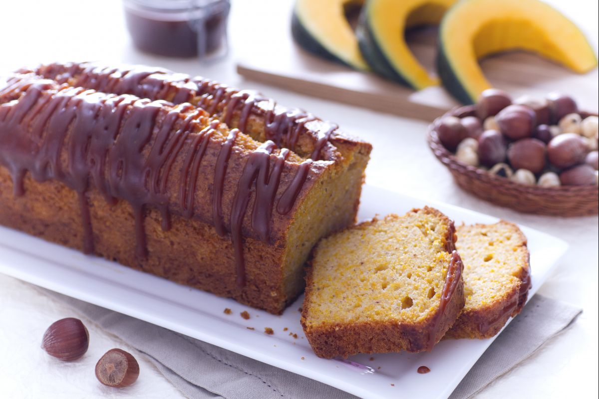 Kürbis-Joghurt-Kuchen mit salzigem Karamell
