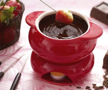 Schokoladenfondue mit Erdbeeren