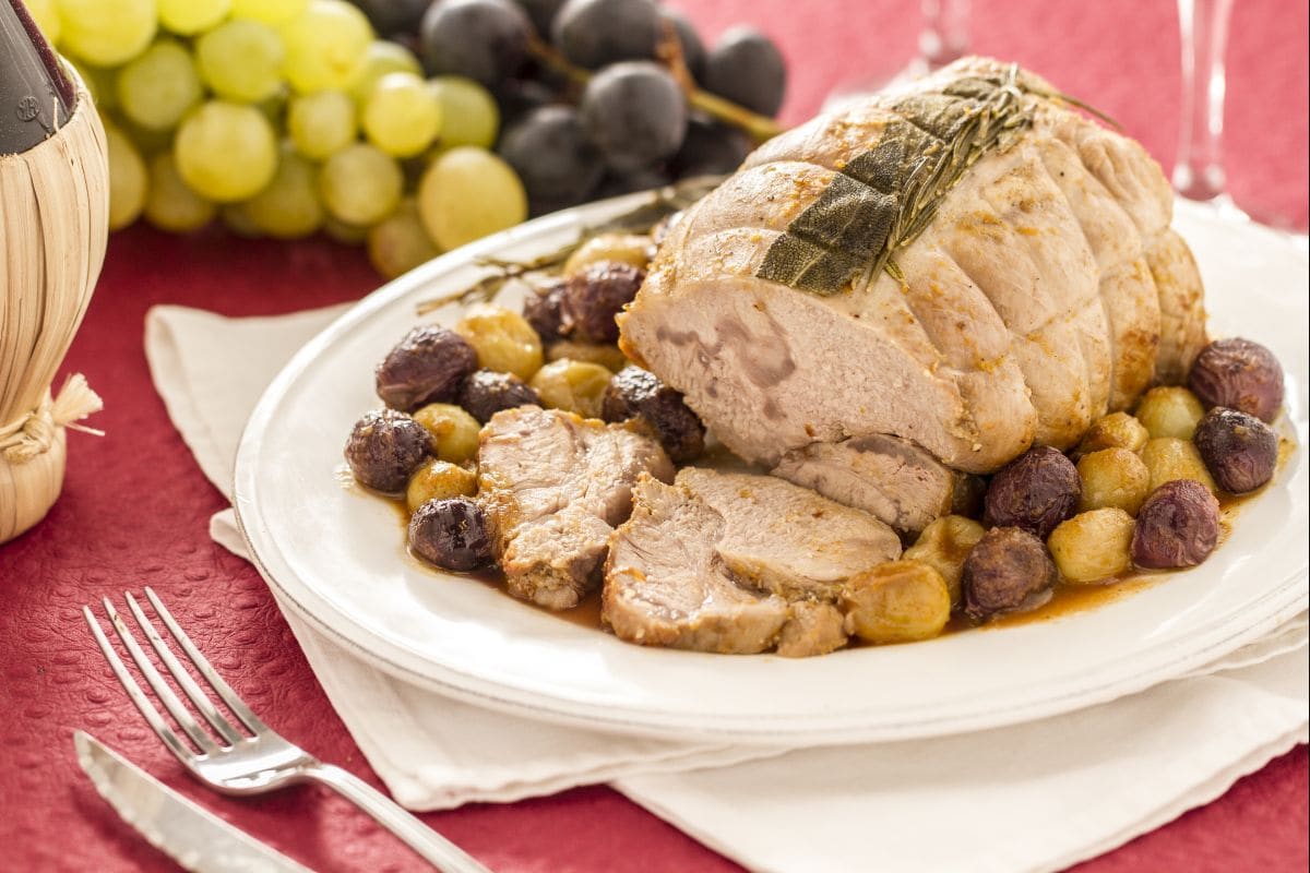 Kalbsbraten mit Trauben