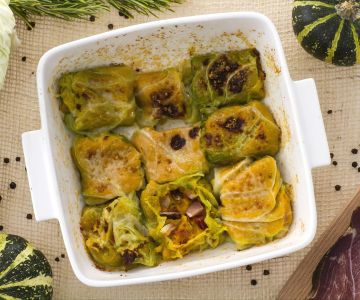 Kohlrouladen mit Kürbis