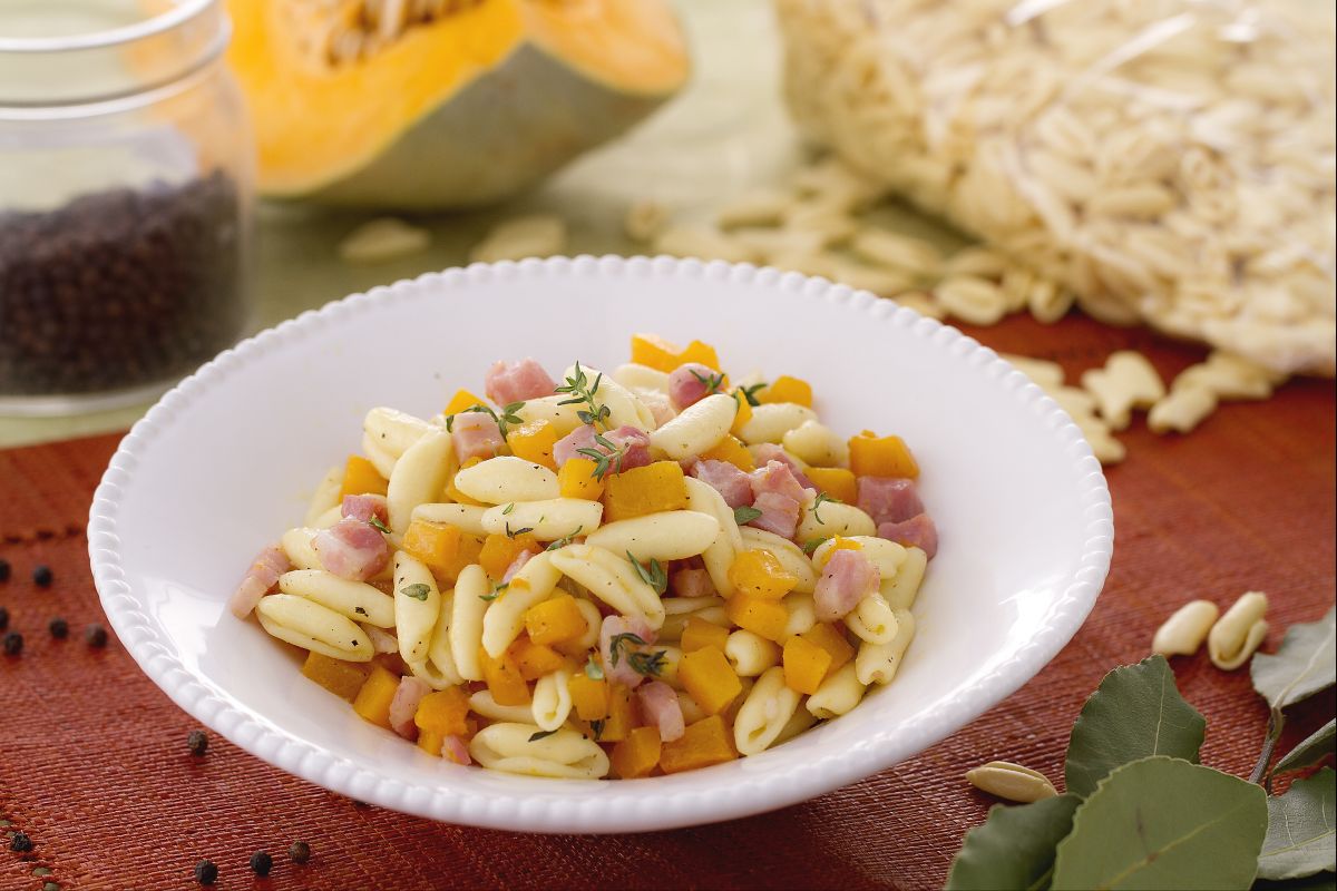 Cavatelli mit Speck und Kürbis