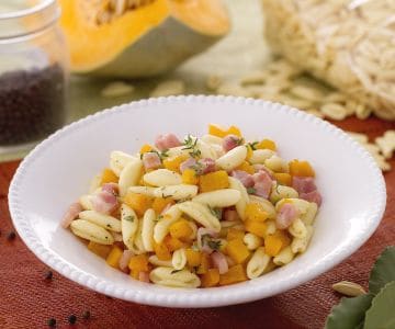 Cavatelli mit Speck und Kürbis