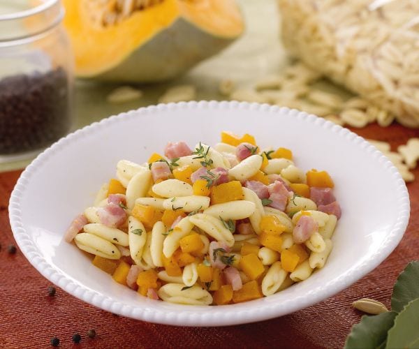 Cavatelli mit Speck und Kürbis