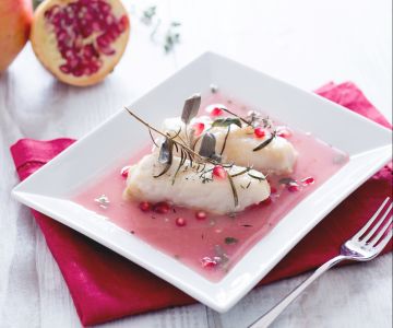 Kabeljau mit Granatapfelsauce