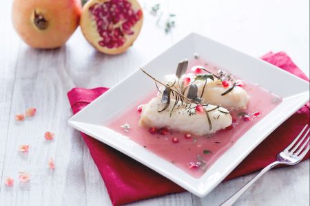 Kabeljau mit Granatapfelsauce