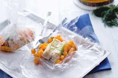 Kabeljau im Lauchblatt