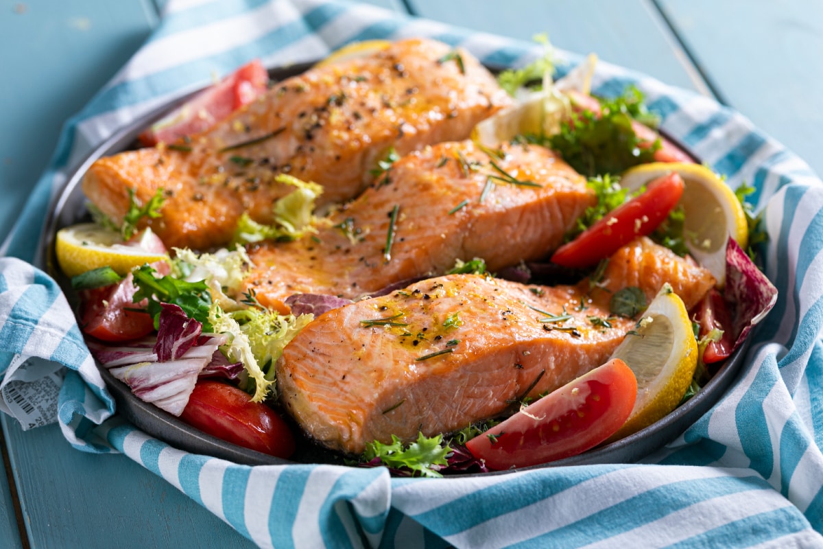 Lachs aus der Heißluftfritteuse