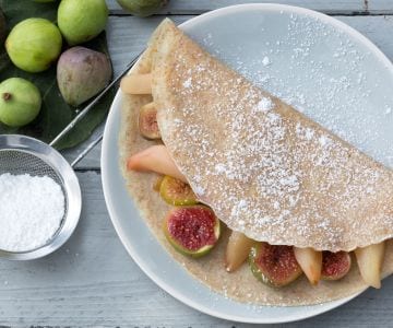 Vollkorncrepes mit Feigen und Birnen