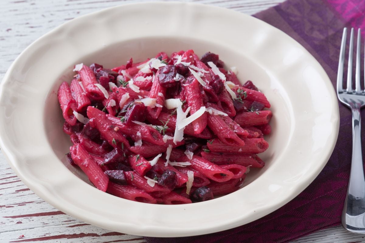 Pasta mit Rote Bete und Pecorino