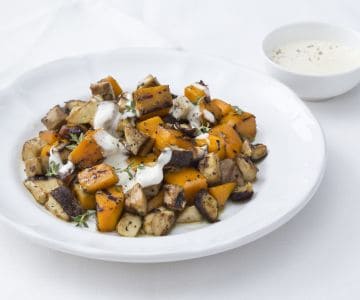 Gegrillter Kürbis und Steinpilze