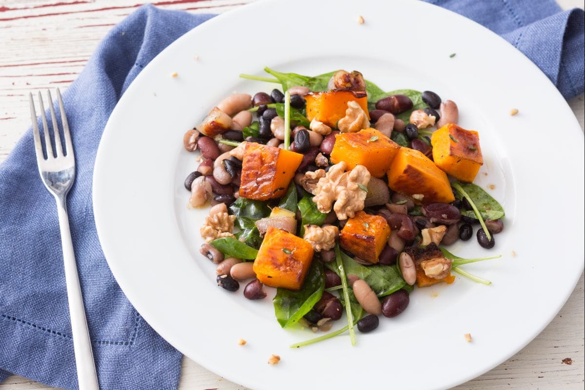 Bohnensalat mit Kürbis
