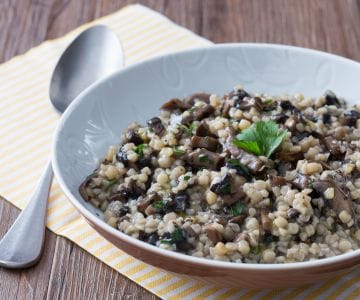 Fregola mit Portobello-Pilzen