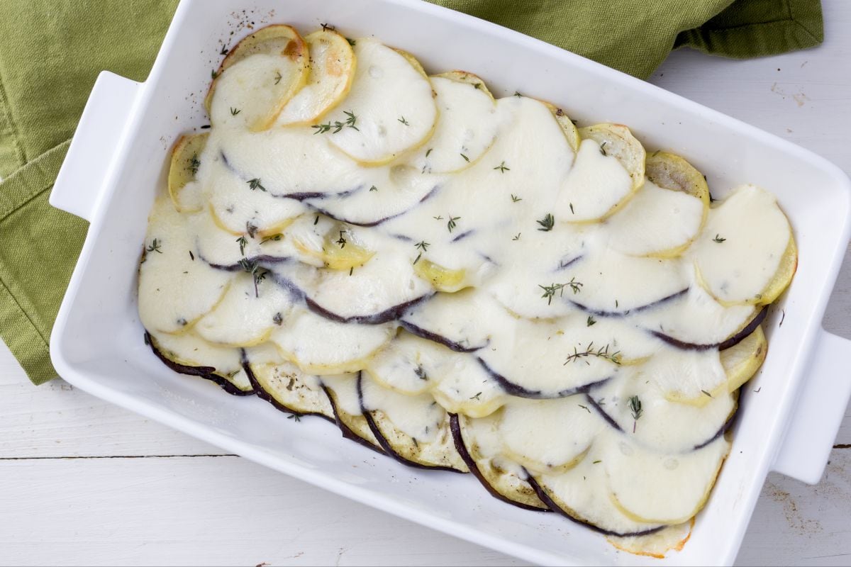 Auberginen und Kartoffeln aus dem Ofen