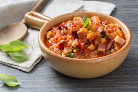 Soße mit geräuchertem Speck