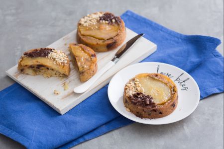 Umgedrehte Birnen-Schokoladen-Törtchen