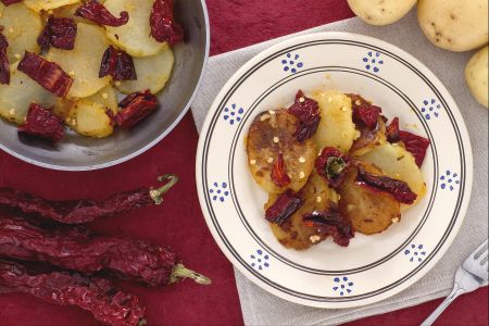 Kartoffeln und knusprige Paprika