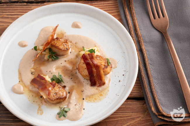 Jakobsmuscheln mit Speck und Kastaniencreme - Italienische Rezepte von ...