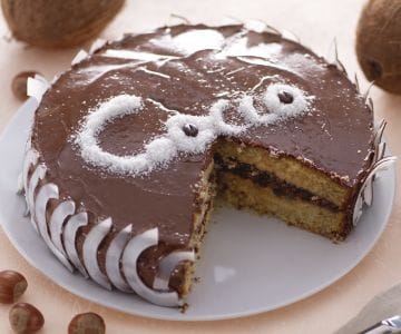 Kokos- und Nutella-Kuchen