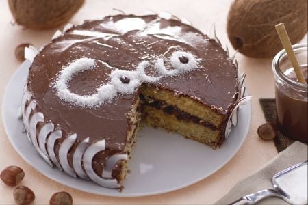 Kokos- und Nutella-Kuchen