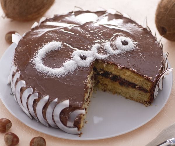 Kokos- und Nutella-Kuchen
