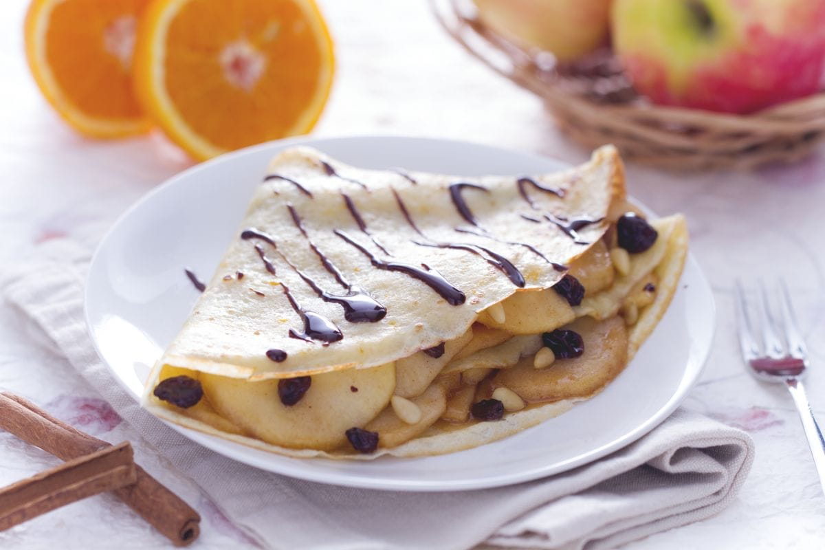 Apfelkuchen-Crepes
