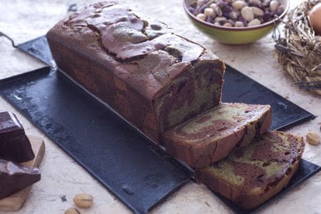Pistazien-Marmorkuchen mit Schokolade