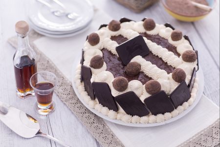 Kakaokuchen mit Zabaionecreme