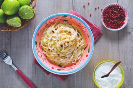 Vermicelli mit Limette und rosa Pfeffer