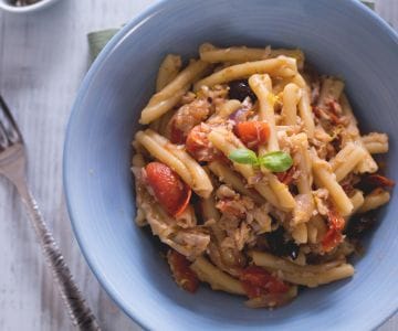 Pasta mit Flussbarsch