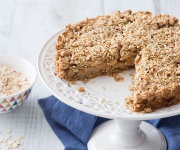 Streuselkuchen mit Äpfeln und Haferflocken