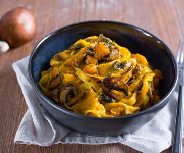 Pasta mit Kürbis und Pilzen