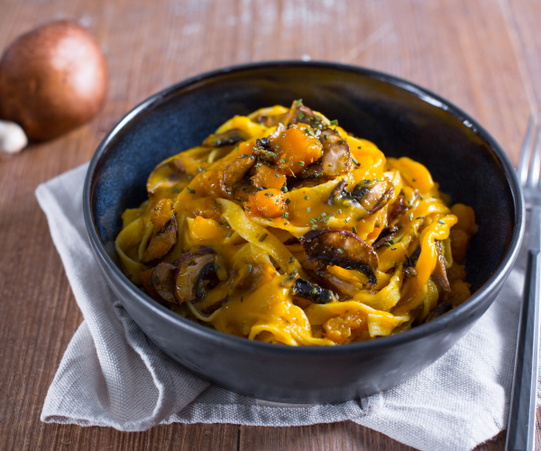 Pasta mit Kürbis und Pilzen