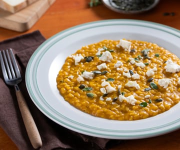 Cremiger Kürbis- und Quartirolo-Risotto