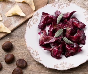 Maronen- und Wurst-Ravioli